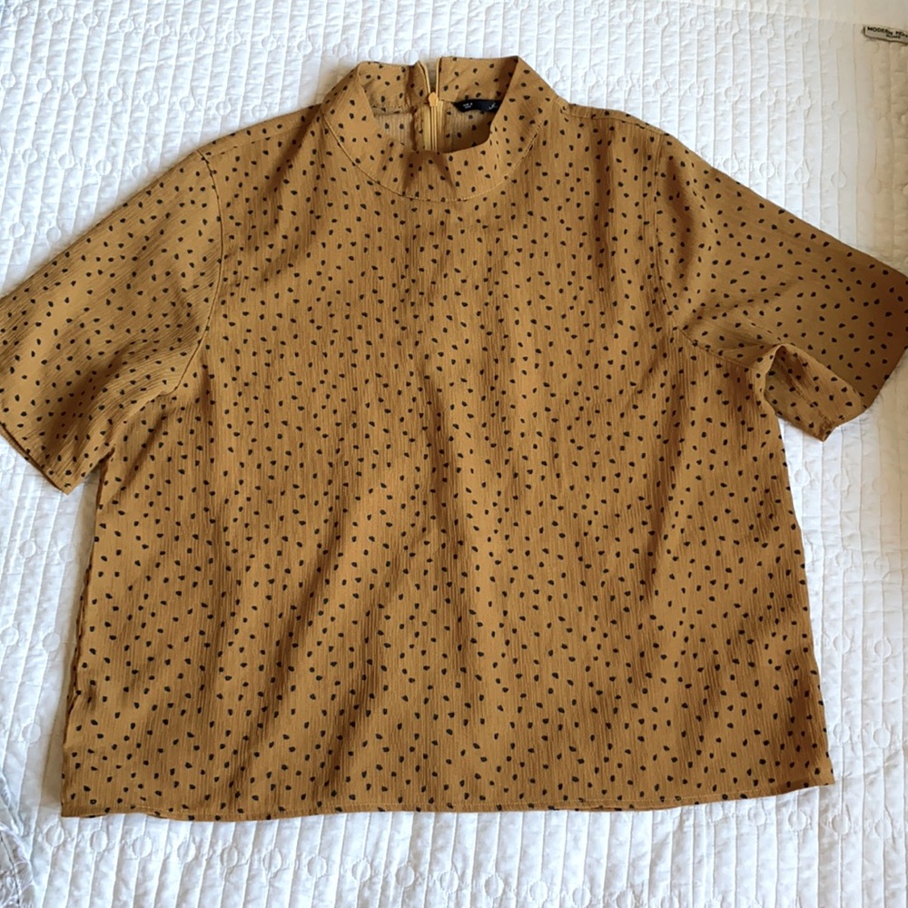 Forme Women’s High Neck Top Blouse Mustard Size L